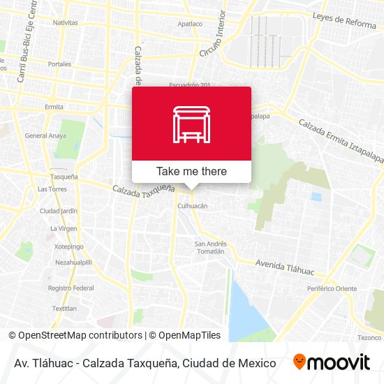 Av. Tláhuac - Calzada Taxqueña map