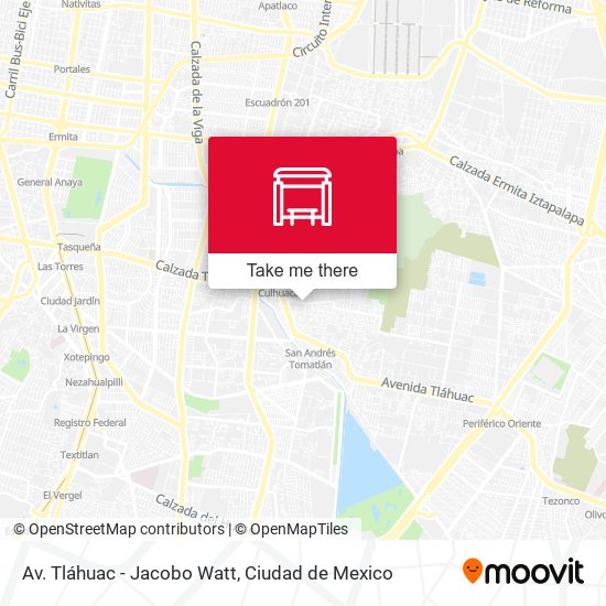 Av. Tláhuac - Jacobo Watt map