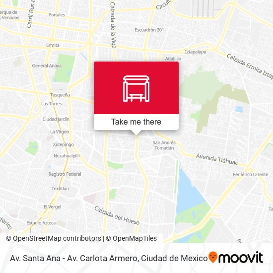 Av. Santa Ana - Av. Carlota Armero map
