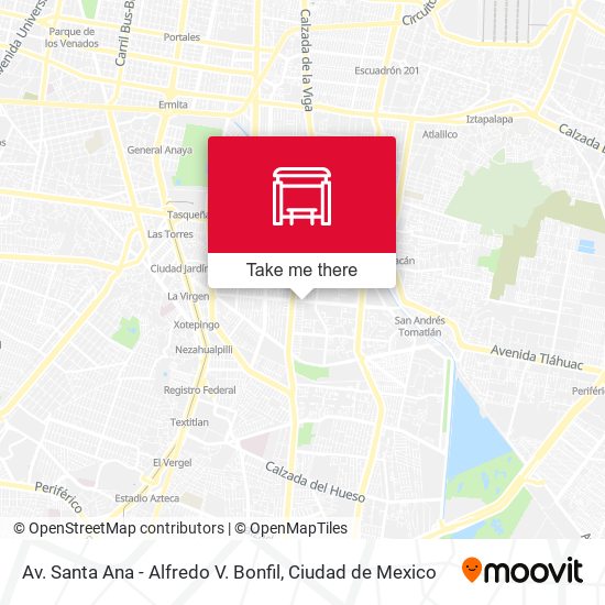 Av. Santa Ana - Alfredo V. Bonfil map