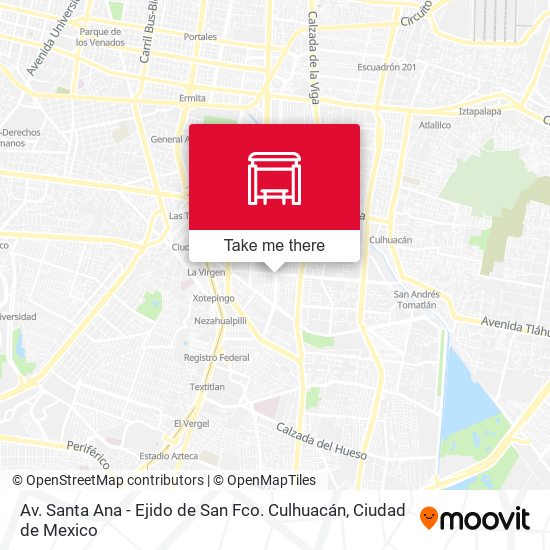 Av. Santa Ana - Ejido de San Fco. Culhuacán map