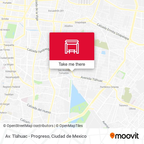 Av. Tláhuac - Progreso map