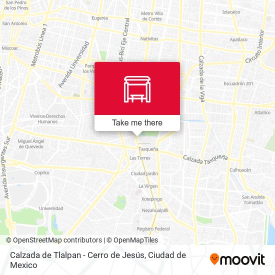 Calzada de Tlalpan - Cerro de Jesús map