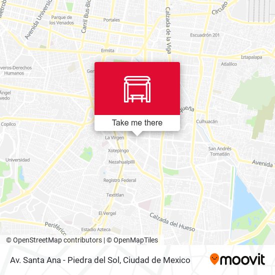 Av. Santa Ana - Piedra del Sol map