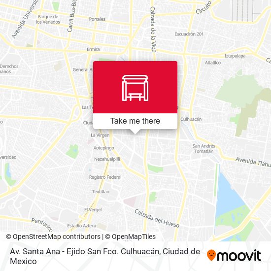 Mapa de Av. Santa Ana - Ejido San Fco. Culhuacán