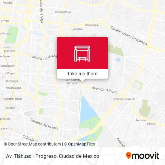 Av. Tláhuac - Progreso map