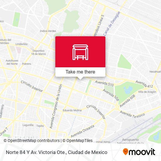 Norte 84 Y Av. Victoria Ote. map