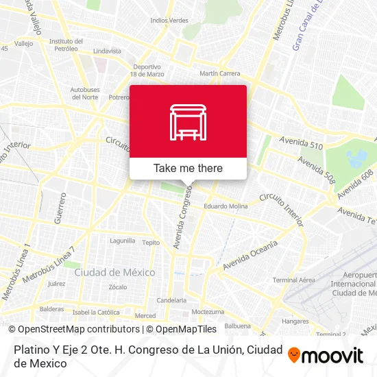 Platino Y Eje 2 Ote. H. Congreso de La Unión map