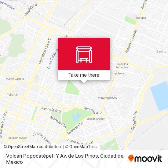 Volcán Popocatépetl Y Av. de Los Pinos map