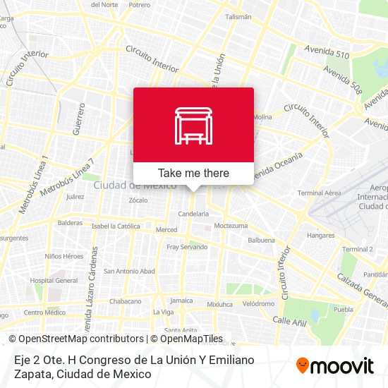 Eje 2 Ote. H Congreso de La Unión Y Emiliano Zapata map