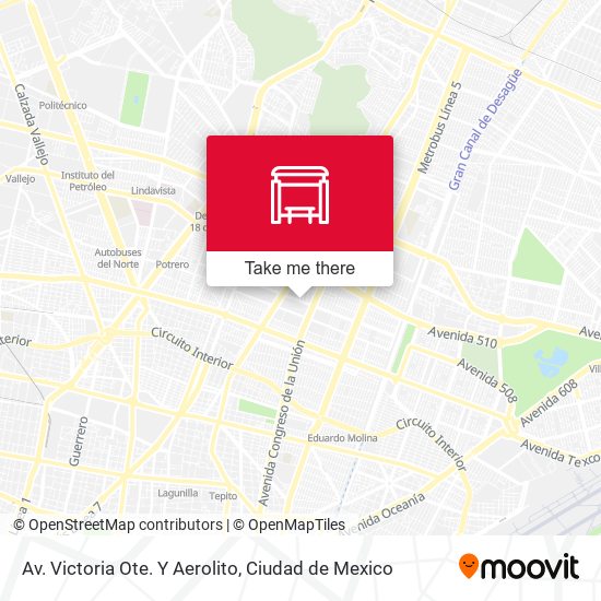 Mapa de Av. Victoria Ote. Y Aerolito