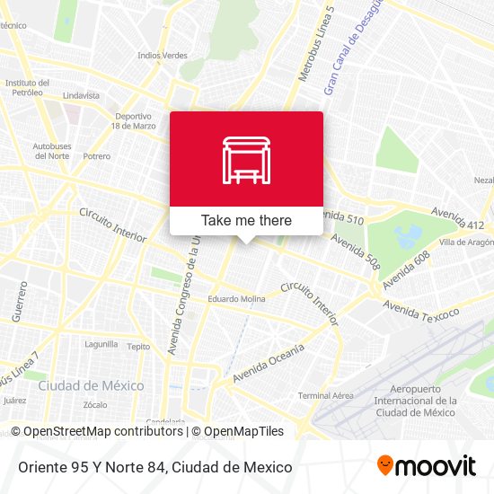 Oriente 95 Y Norte 84 map
