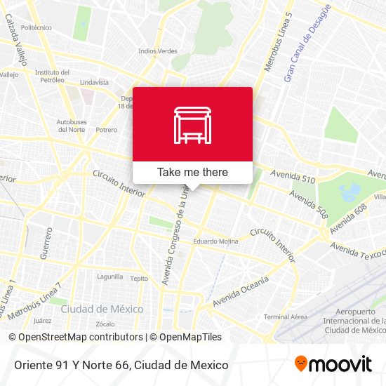 Oriente 91 Y Norte 66 map