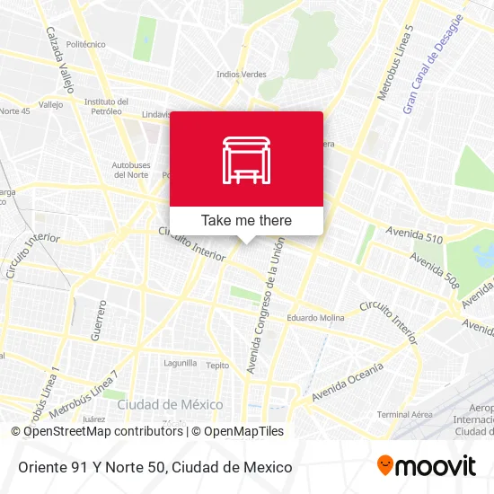 Oriente 91 Y Norte 50 map
