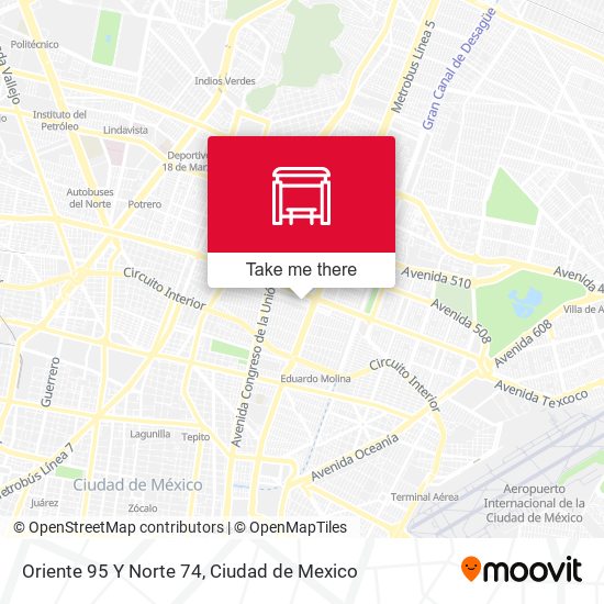Mapa de Oriente 95 Y Norte 74