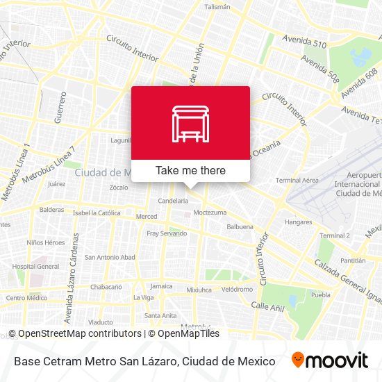 Base Cetram Metro San Lázaro map