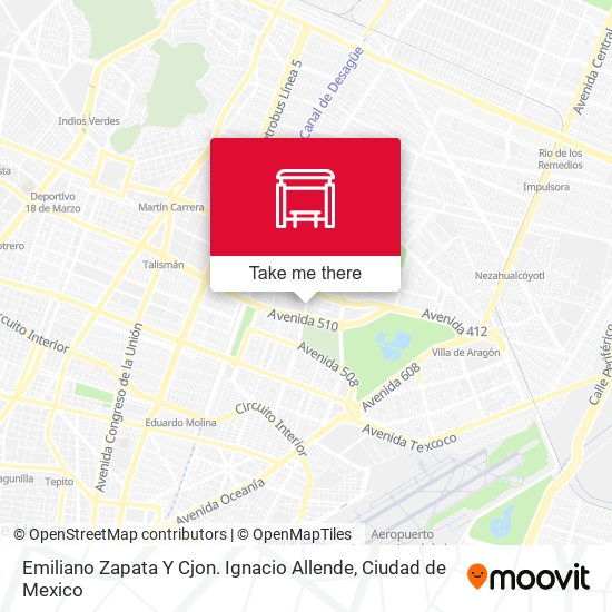 Emiliano Zapata Y Cjon. Ignacio Allende map