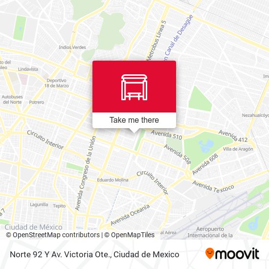 Norte 92 Y Av. Victoria Ote. map
