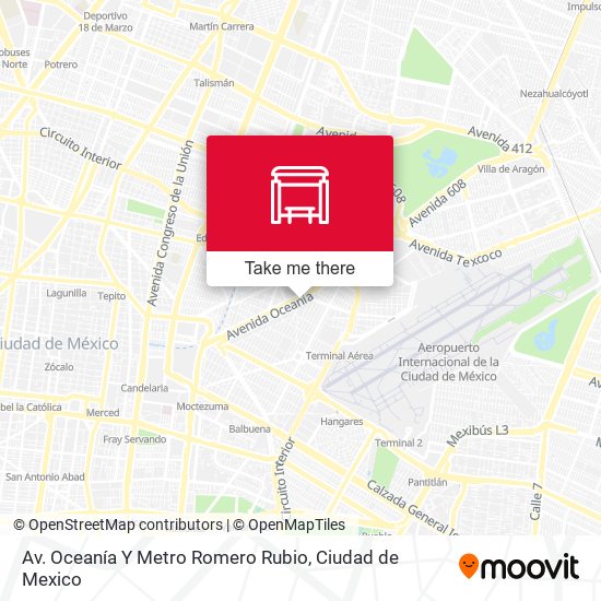 Av. Oceanía Y Metro Romero Rubio map