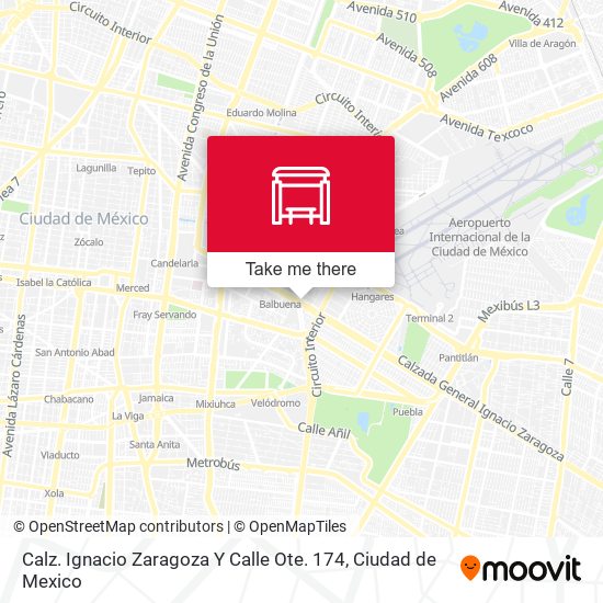 Mapa de Calz. Ignacio Zaragoza Y Calle Ote. 174