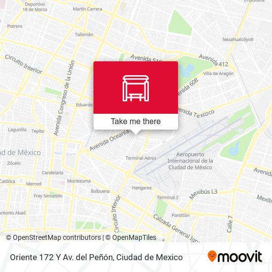 Mapa de Oriente 172 Y Av. del  Peñón