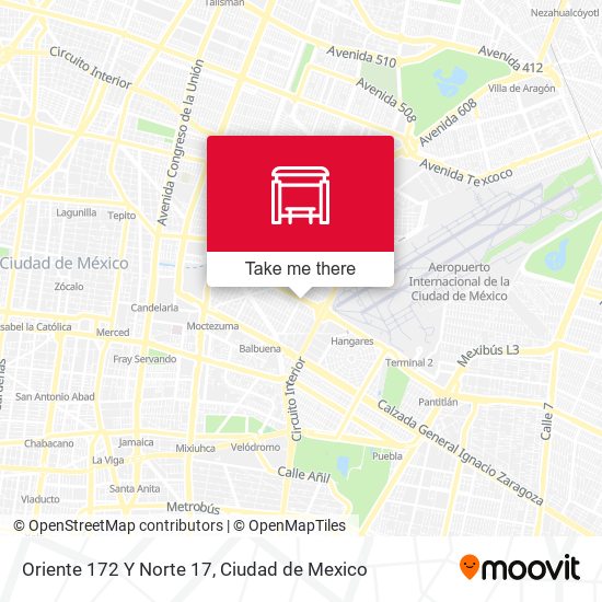 Oriente 172 Y Norte 17 map