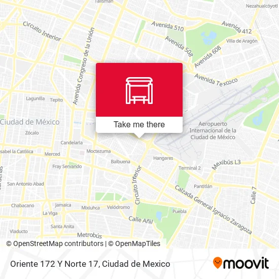 Oriente 172 Y Norte 17 map
