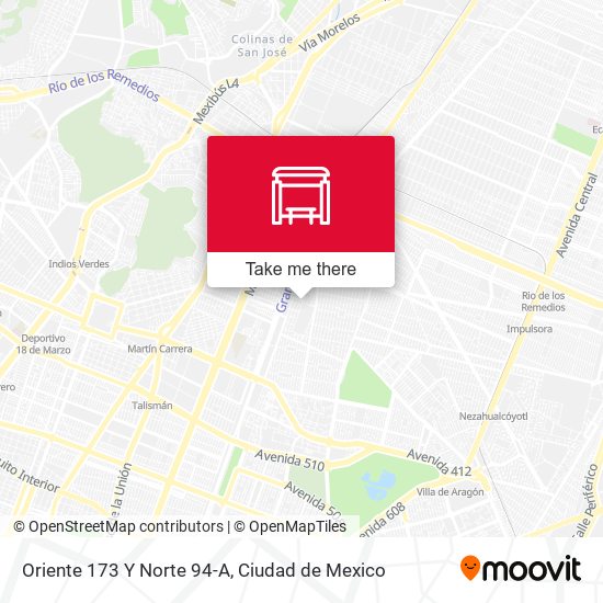 Oriente 173 Y Norte 94-A map