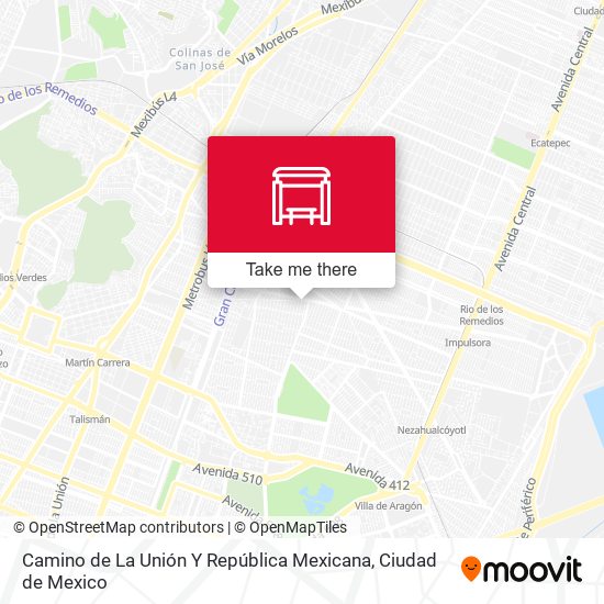 Mapa de Camino de La Unión Y República Mexicana