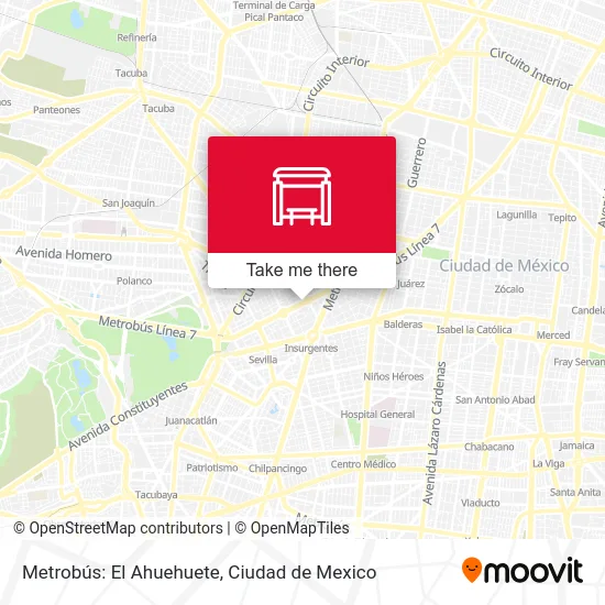 Metrobús: El Ahuehuete map
