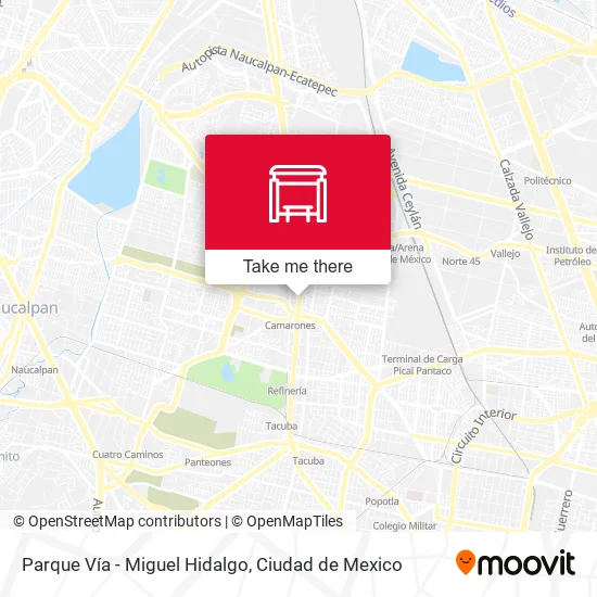 Parque Vía - Miguel Hidalgo map