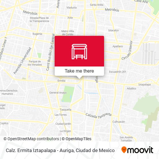 Calz. Ermita Iztapalapa - Auriga map