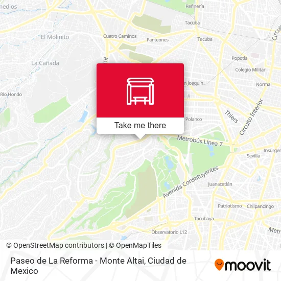 Paseo de La Reforma - Monte Altai map