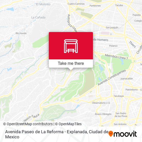 Avenida Paseo de La Reforma - Explanada map