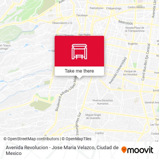 Avenida Revolucion - Jose Maria Velazco map