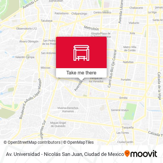 Av. Universidad - Nicolás San Juan map