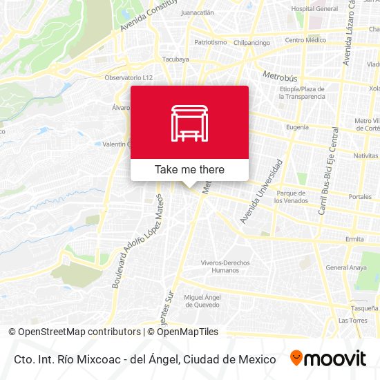 Cto. Int. Río Mixcoac - del Ángel map