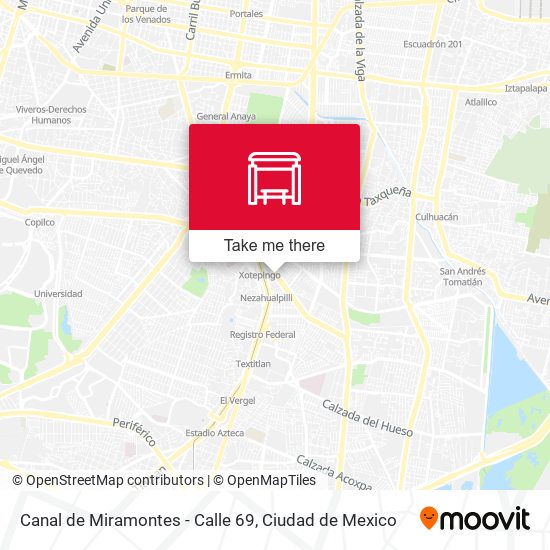 Canal de Miramontes - Calle 69 map