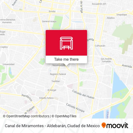 Canal de Miramontes - Aldebarán map