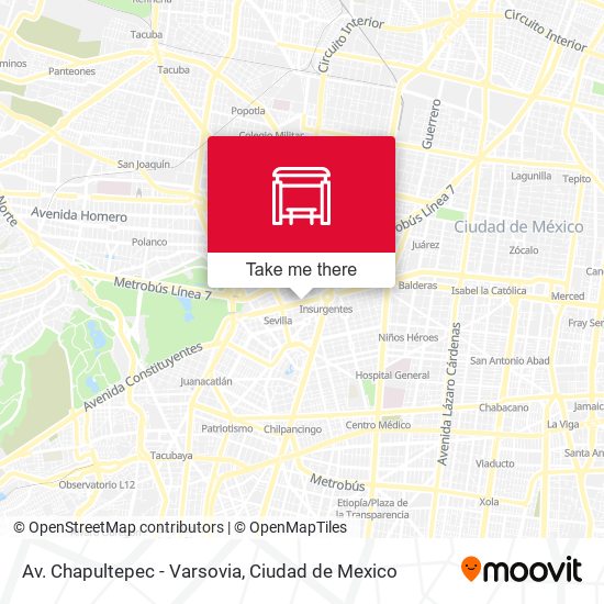 Av. Chapultepec - Varsovia map