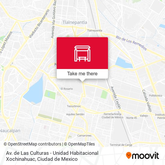 Mapa de Av. de Las Culturas - Unidad Habitacional Xochinahuac