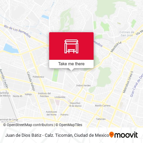 Juan de Dios Bátiz - Calz. Ticomán map