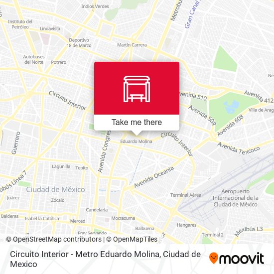 Circuito Interior - Metro Eduardo Molina map