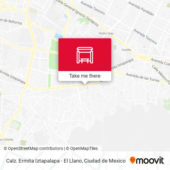 Mapa de Calz. Ermita Iztapalapa - El Llano