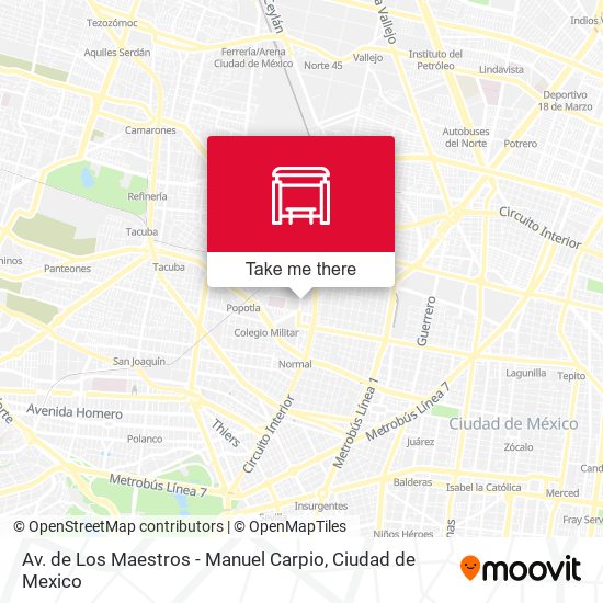 Mapa de Av. de Los Maestros - Manuel Carpio