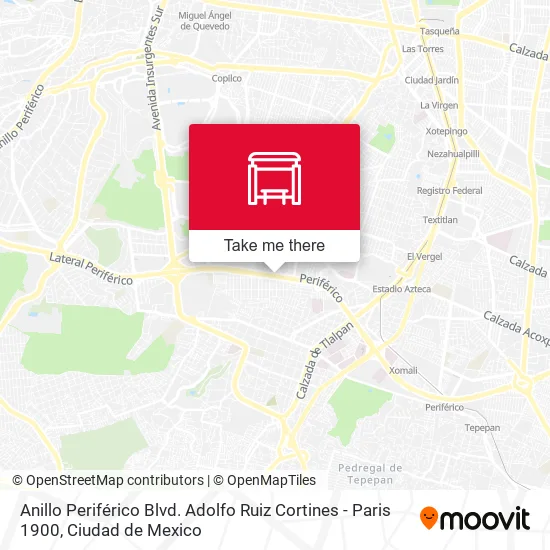 Anillo Periférico Blvd. Adolfo Ruiz Cortines - Paris 1900 map