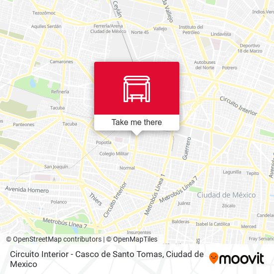Circuito Interior - Casco de Santo Tomas map