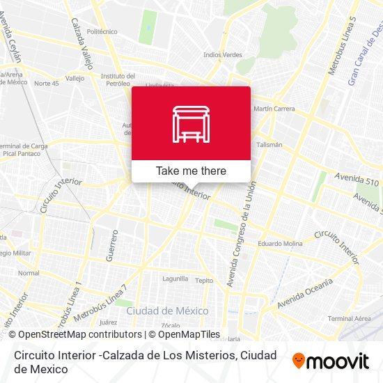 Mapa de Circuito Interior -Calzada de Los Misterios
