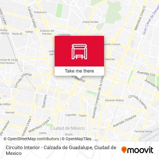 Circuito Interior - Calzada de Guadalupe map