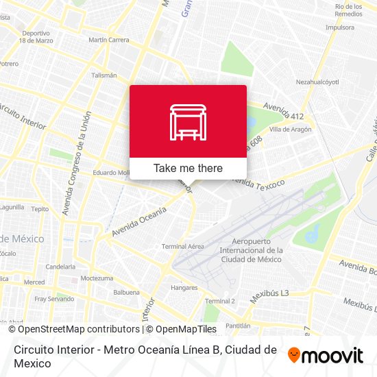 Circuito Interior - Metro Oceanía Línea B map